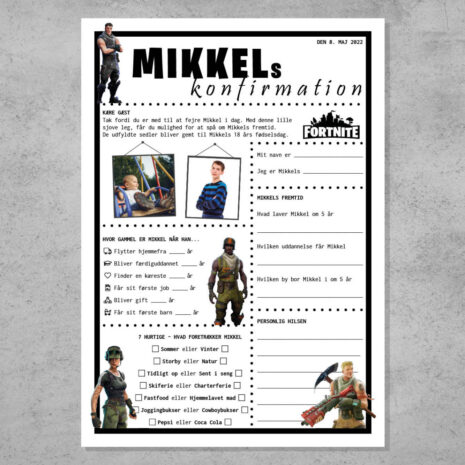 Fremtidsquiz til konfirmation med Fortnite tema