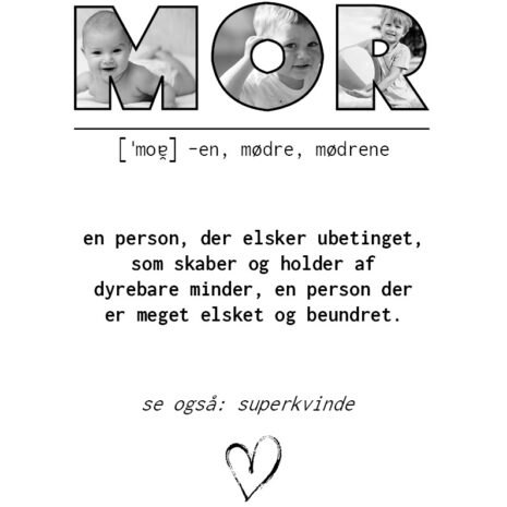 familieplakat-mor-SH familieplakat - mor (sort/hvid)