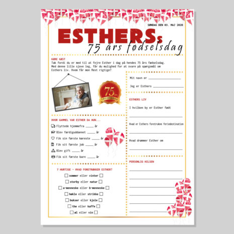 75 års fødsesldagsquiz med flag