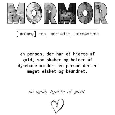 familieplakat-mormor-SH familieplakat - mormor (sort/hvid)