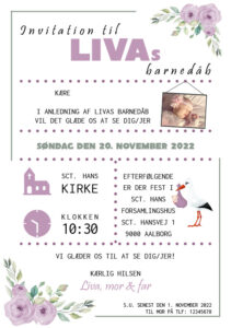 Invitationer til barnedåb ⋆ Magiske Tider