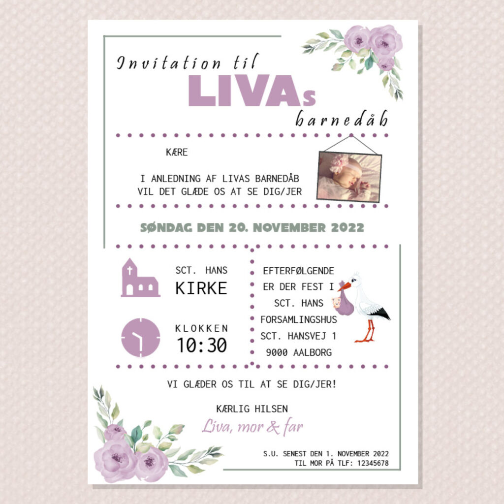 Invitationer til barnedåb og navngivning | Magiske Tider