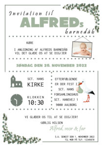 Invitationer til barnedåb ⋆ Magiske Tider