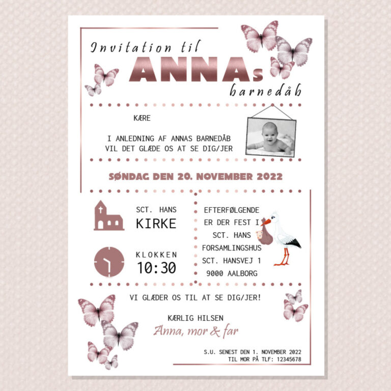 Invitationer til barnedåb og navngivning | Magiske Tider