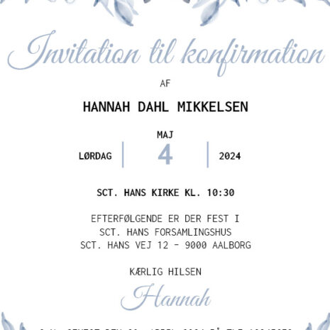 invitation_blå blomst_pige invitation_blå blomst_pige