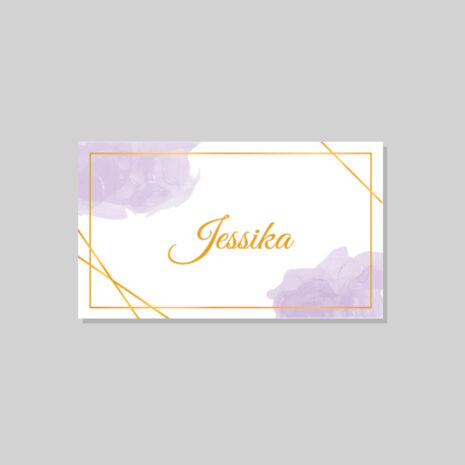 bordkort-vandfarve-lilla_pige-ramme Bordkort i design med vandfarve i lilla nuancer