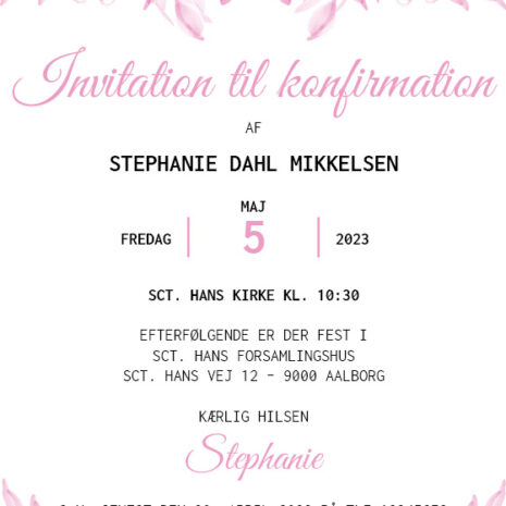 invitation_lyserød blomst_pige invitation_lyserød blomst_pige
