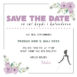 Save the date kort til konfirmation med lilla blomster