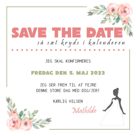 save the date_blomst-rosa_pige Save the date kort til konfirmation med rosa blomster
