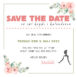 Save the date kort til konfirmation med rosa blomster