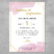 Invitation til konfirmation i design med vandfarve i pink nuancer