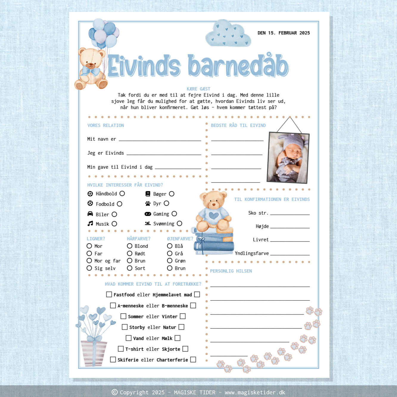 Quiz | Dåb/navngivning | Teddy (dreng)