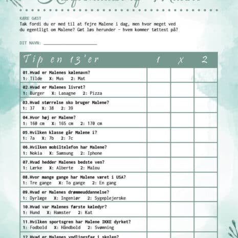 tip13_grønne blade_pige TIP en 13'er til konfirmation i grønt bladdesign