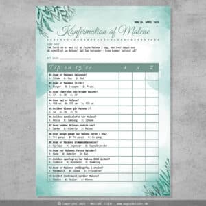 TIP en 13'er til konfirmation i grønt bladdesign