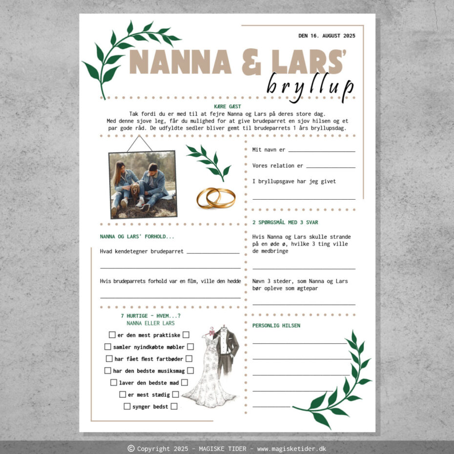 Underholdning til Bryllup med egne billeder ⋆ Magiske Tider