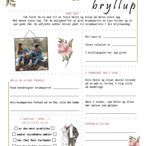 bryllup-roser Fremtidsquiz til bryllup med roser