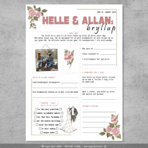 Fremtidsquiz til bryllup med roser