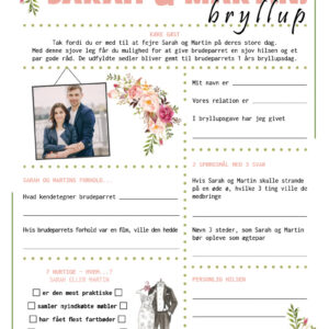 Fremtidsquiz til bryllup med sommerblomster