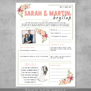Fremtidsquiz til bryllup med sommerblomster