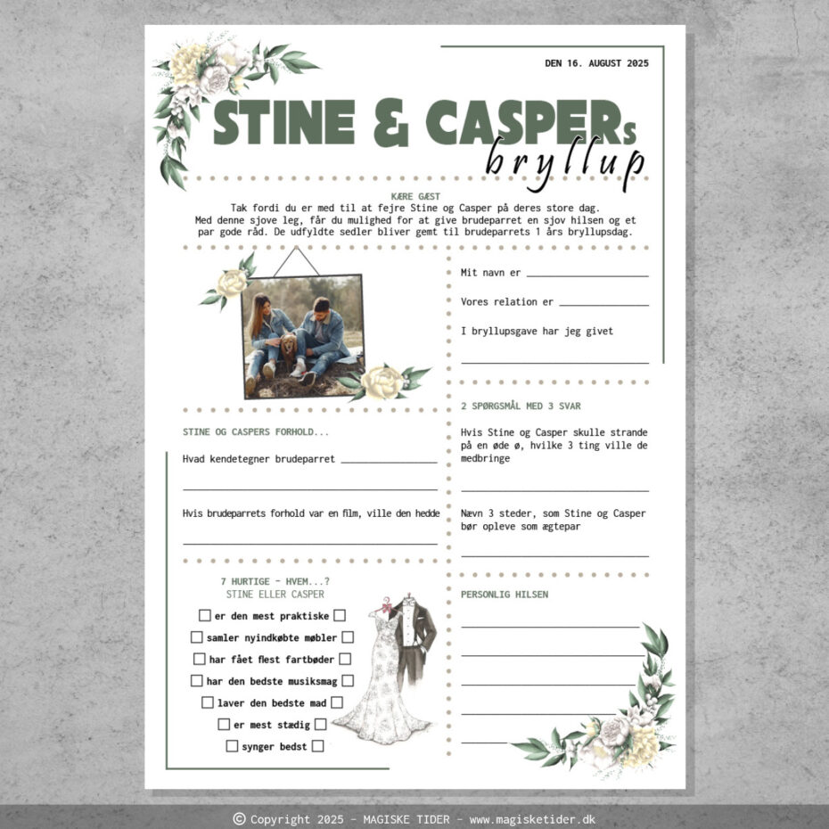 Underholdning til Bryllup med egne billeder ⋆ Magiske Tider