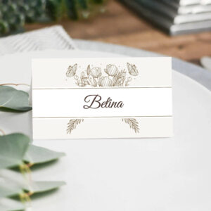 Bordkort | Beige Blomstereng (Trykt og leveret)