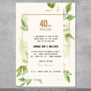 Invitation | Fødselsdag | Nordisk Botanik