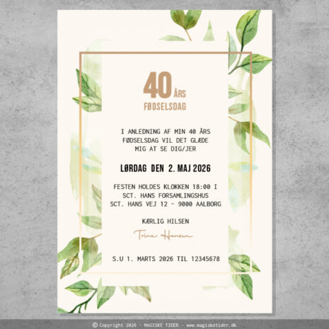 invitation-fødselsdag_Natur-40 år_uni-ramme